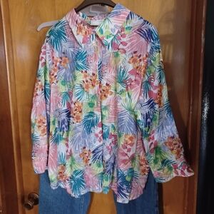 Alfred Dunner bright colors blouse size 20w